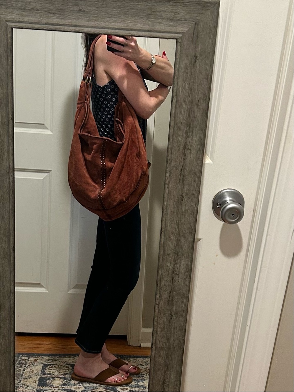 Free People Serengeti Suede Slouchy Hobo Tote in Brick - Picture 16 of 16
